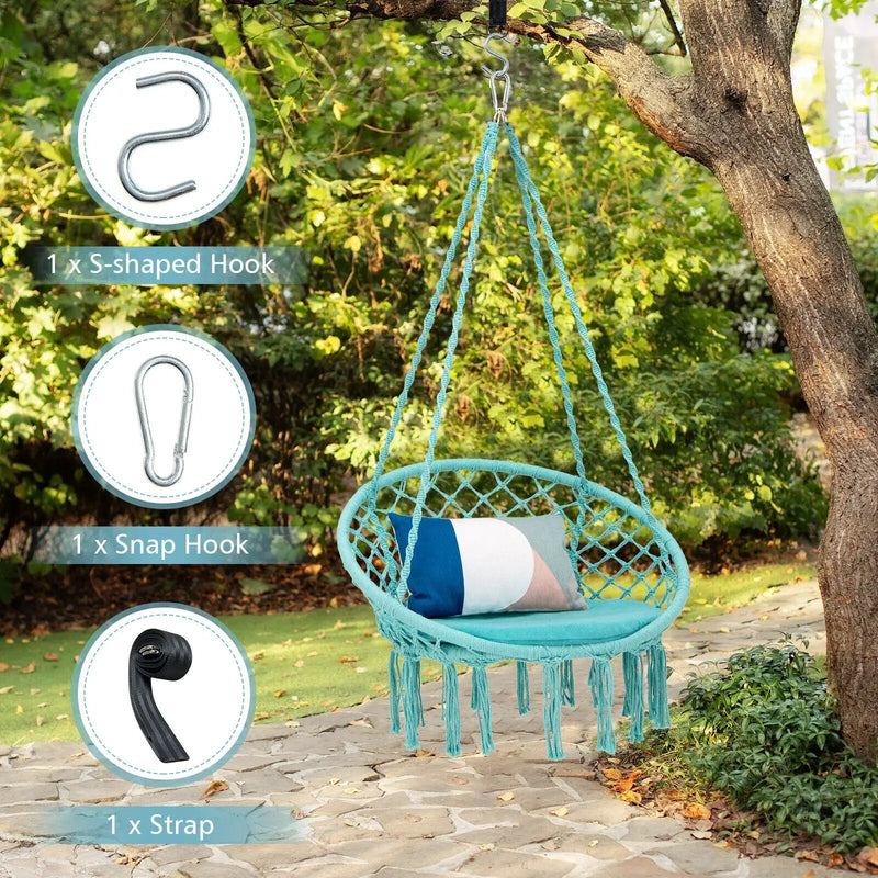 Cushioned Hammock Swing Chair with Hanging Kit by DirectDeals