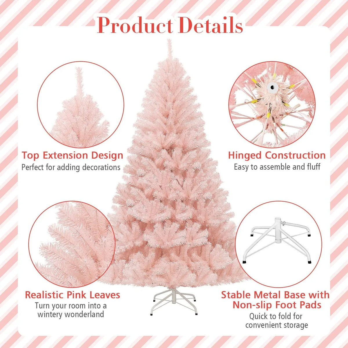 6/7 Feet Artificial Christmas Tree Hinged Full Fir Tree, photo 16 of 16