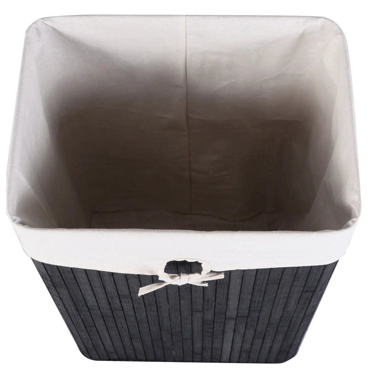 19 Gal Rectangle Laundry Basket Bamboo Clothes Hamper with Handles and Lid, photo 6 of 11