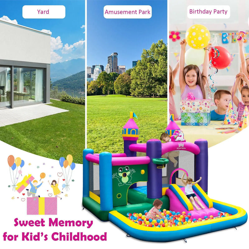 6-in-1 Kids Inflatable Unicorn-themed Bounce House with 735W Blower by DirectDeals
