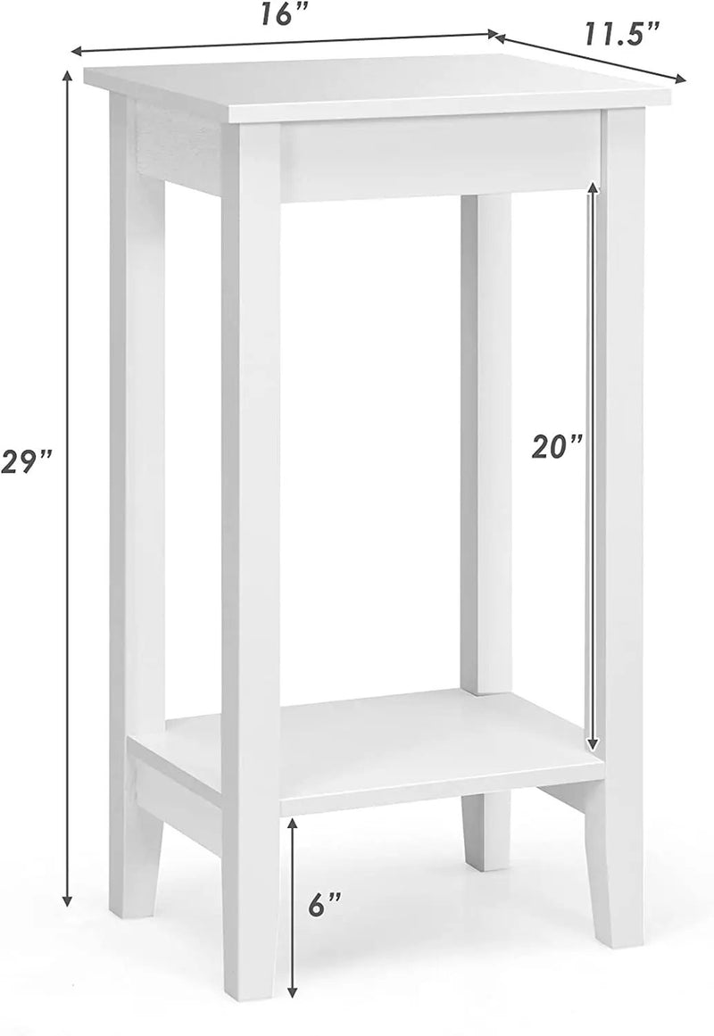 Set of 2 Versatile 2-Tier End Table with Storage Shelf by DirectDeals