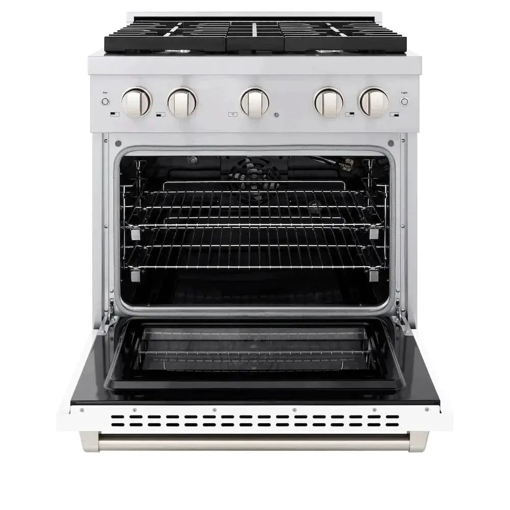 ZLINE 30"Paramount Dual Fuel Range Stainless Steel, White Matte, SDR-WM-30 by Farmhouse Kitchen and Bath