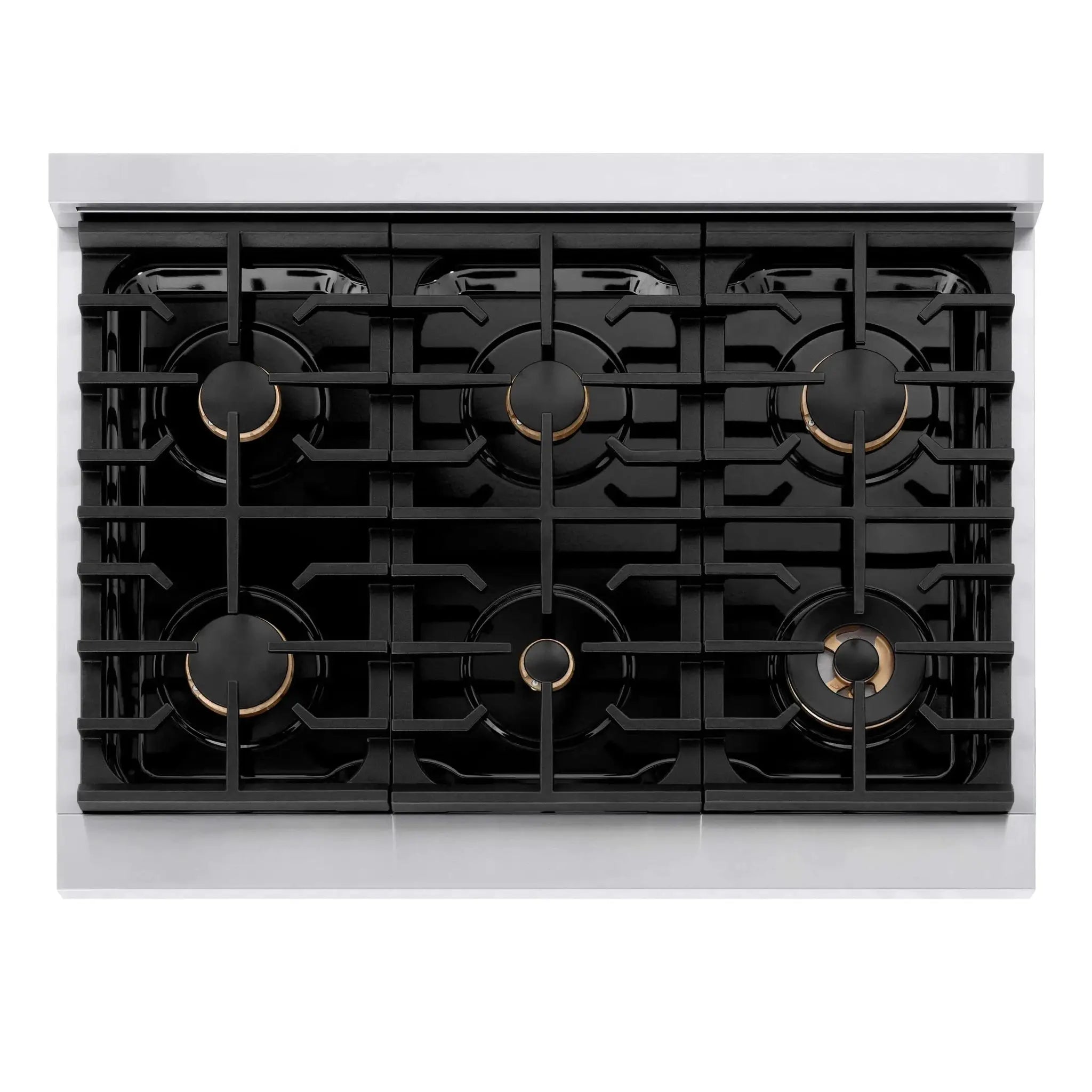 ZLINE 36"Paramount Dual Fuel Range White Matte Matte Black SDRZ-WM-36-MB by Farmhouse Kitchen and Bath
