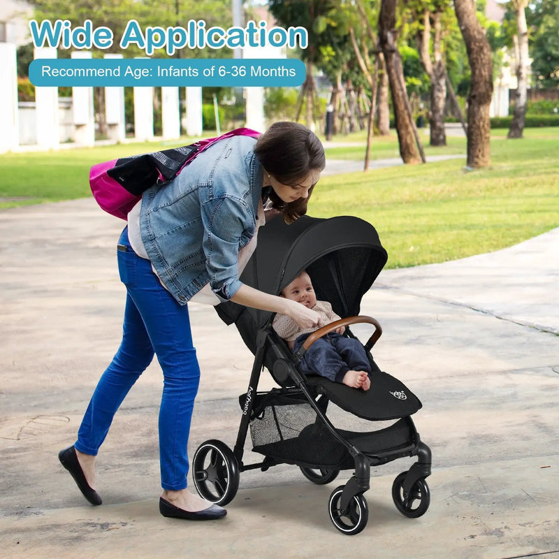 5-Point Harness Lightweight Infant Stroller with Foot Cover and Adjustable Backrest by DirectDeals