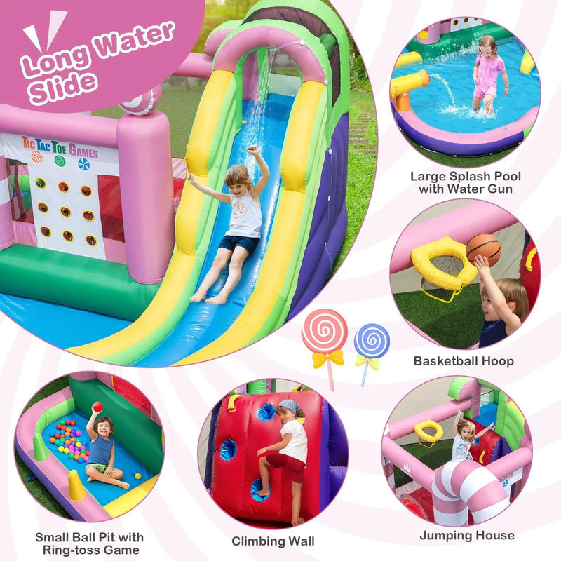9-in-1 Inflatable Sweet Candy Water Slide Park by DirectDeals