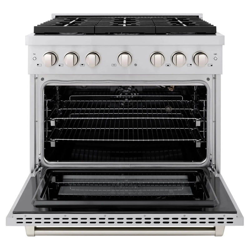 ZLINE 36"Paramount Dual Fuel Range Stainless Steel, SDR36 by Farmhouse Kitchen and Bath