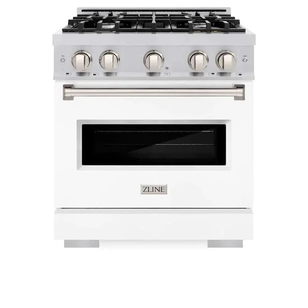 ZLINE 30"Classic Gas Range, Convection Gas Oven, Stainless Steel, White Matte Door CGR-WM-30 by Farmhouse Kitchen and Bath