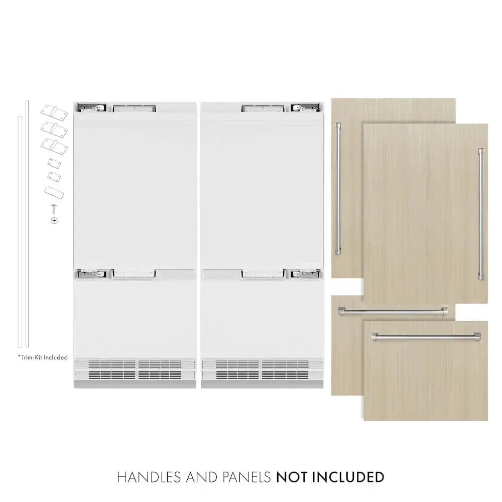 ZLINE 72" Panel Ready Built-In Bottom Freezer Refrigerator,Water Dispenser, Ice Maker, RBIT-72 by Farmhouse Kitchen and Bath