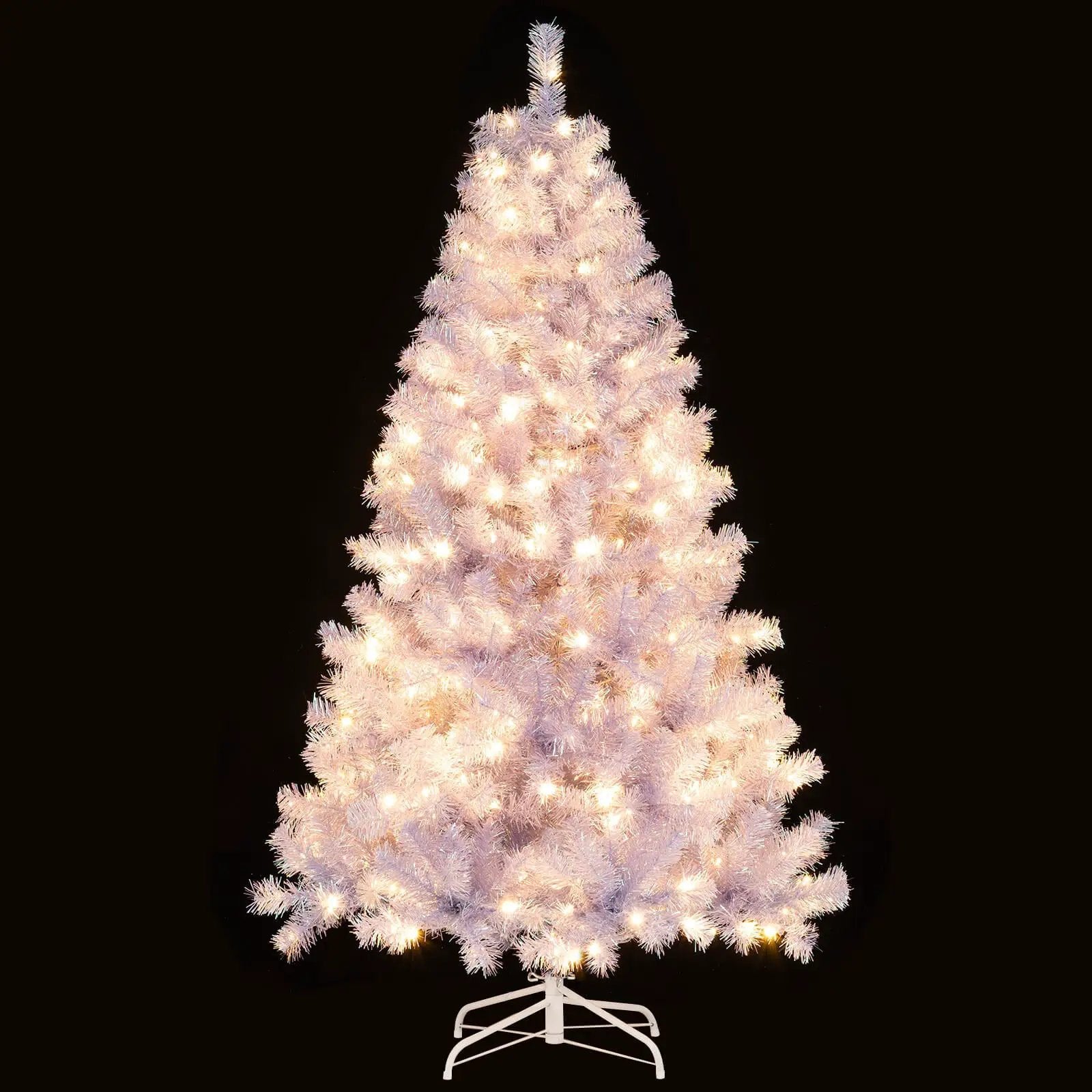 6/7.5 FT Pre-Lit Tinsel Christmas Tree Artificial Xmas Tree by DirectDeals