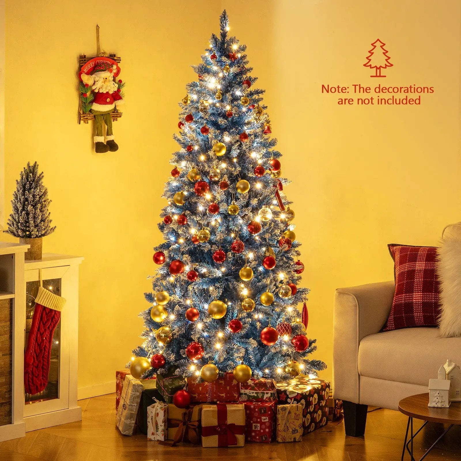 6/7/8/9 FT Artificial Christmas Tree with 767 Snowy Branch Tips by DirectDeals