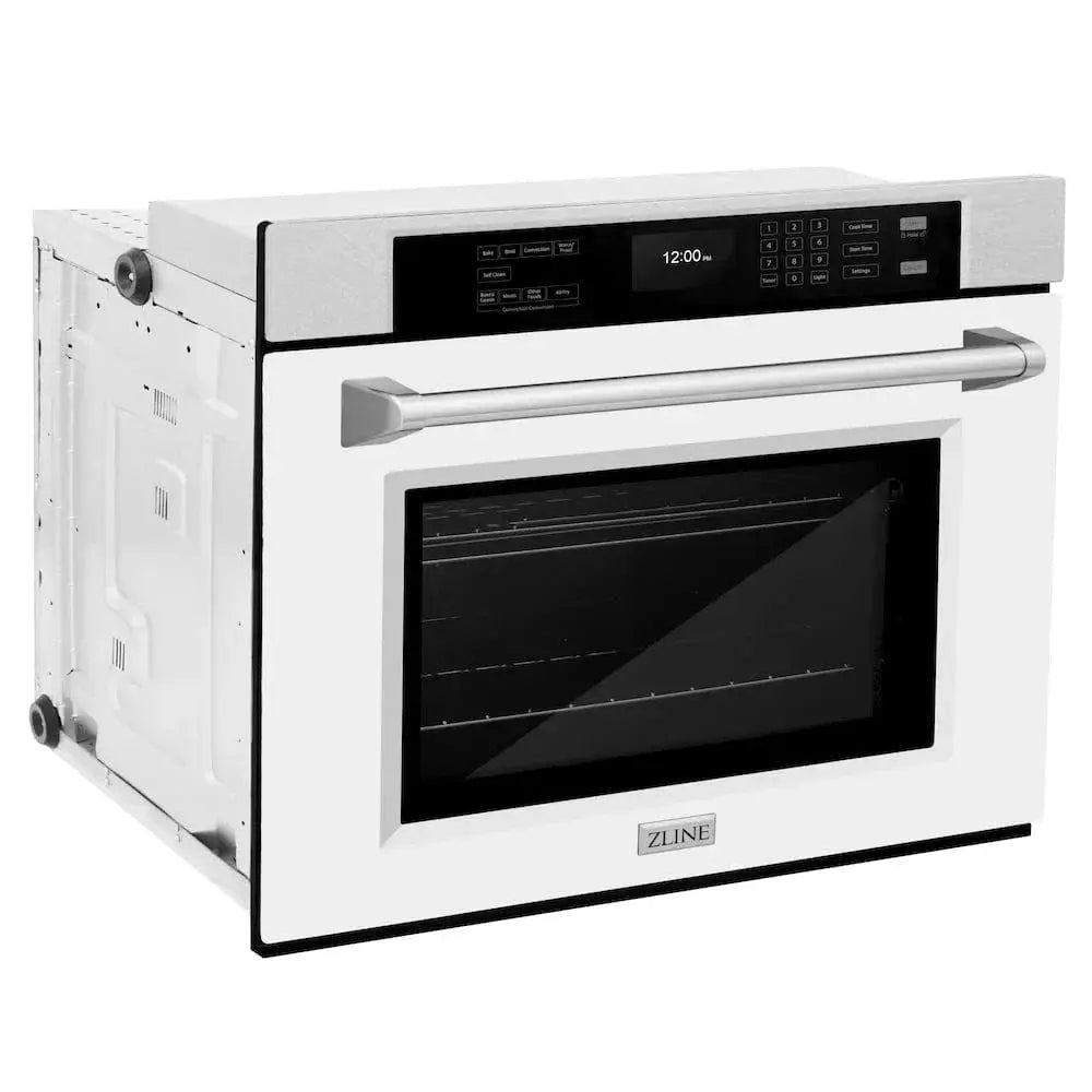 ZLINE 30"Professional True Convection Single Wall Oven, Air Fry, Self Clean, DuraSnow® White Matte WASS-WM-30 by Farmhouse Kitchen and Bath