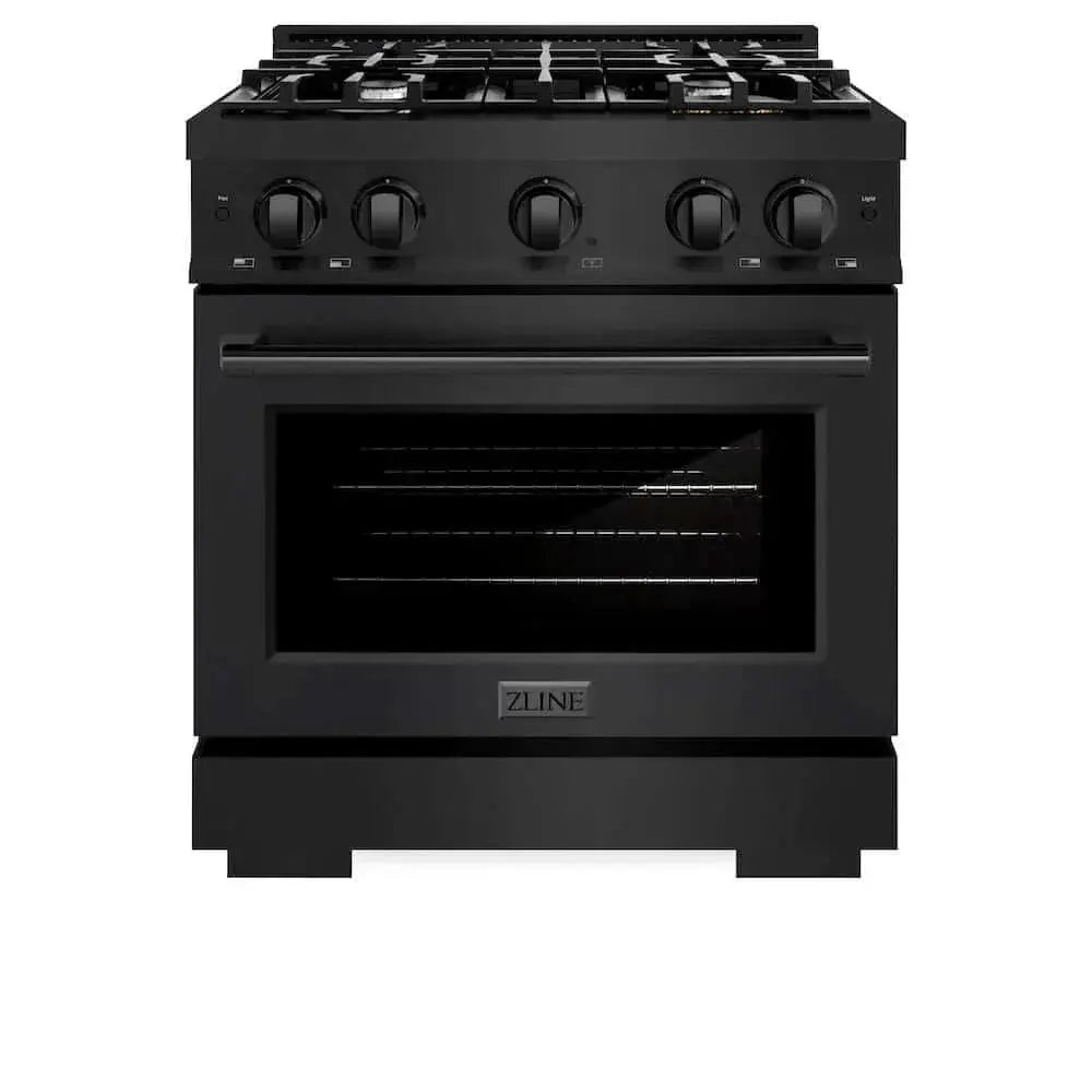 ZLINE 30" Select Gas Range Convection Gas Oven Black Stainless Steel HGRB-30 by Farmhouse Kitchen and Bath