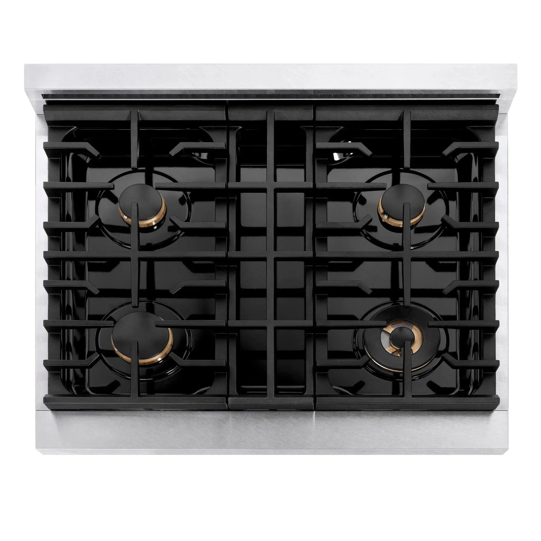 ZLINE 30" Paramount Gas Rangetop DuraSnow® Stainless Steel Brass Burners SRTS-BR-30 by Farmhouse Kitchen and Bath