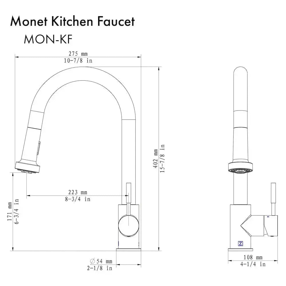 ZLINE Monet Kitchen Faucet, MON-KF-CB by Farmhouse Kitchen and Bath