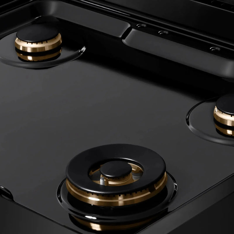 ZLINE 30" Paramount Gas Rangetop Black Stainless Steel Brass Burners SRTB-BR-30 by Farmhouse Kitchen and Bath