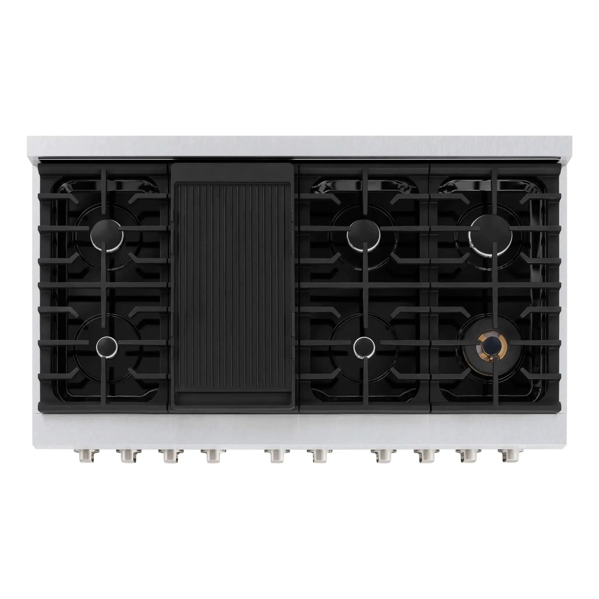 ZLINE 48"Paramount Dual Fuel Range DuraSnow® Black Matte SDRS-BLM-48 by Farmhouse Kitchen and Bath