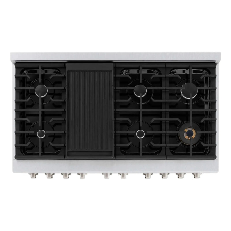 ZLINE 48"Paramount Dual Fuel Range DuraSnow® Black Matte SDRS-BLM-48 by Farmhouse Kitchen and Bath