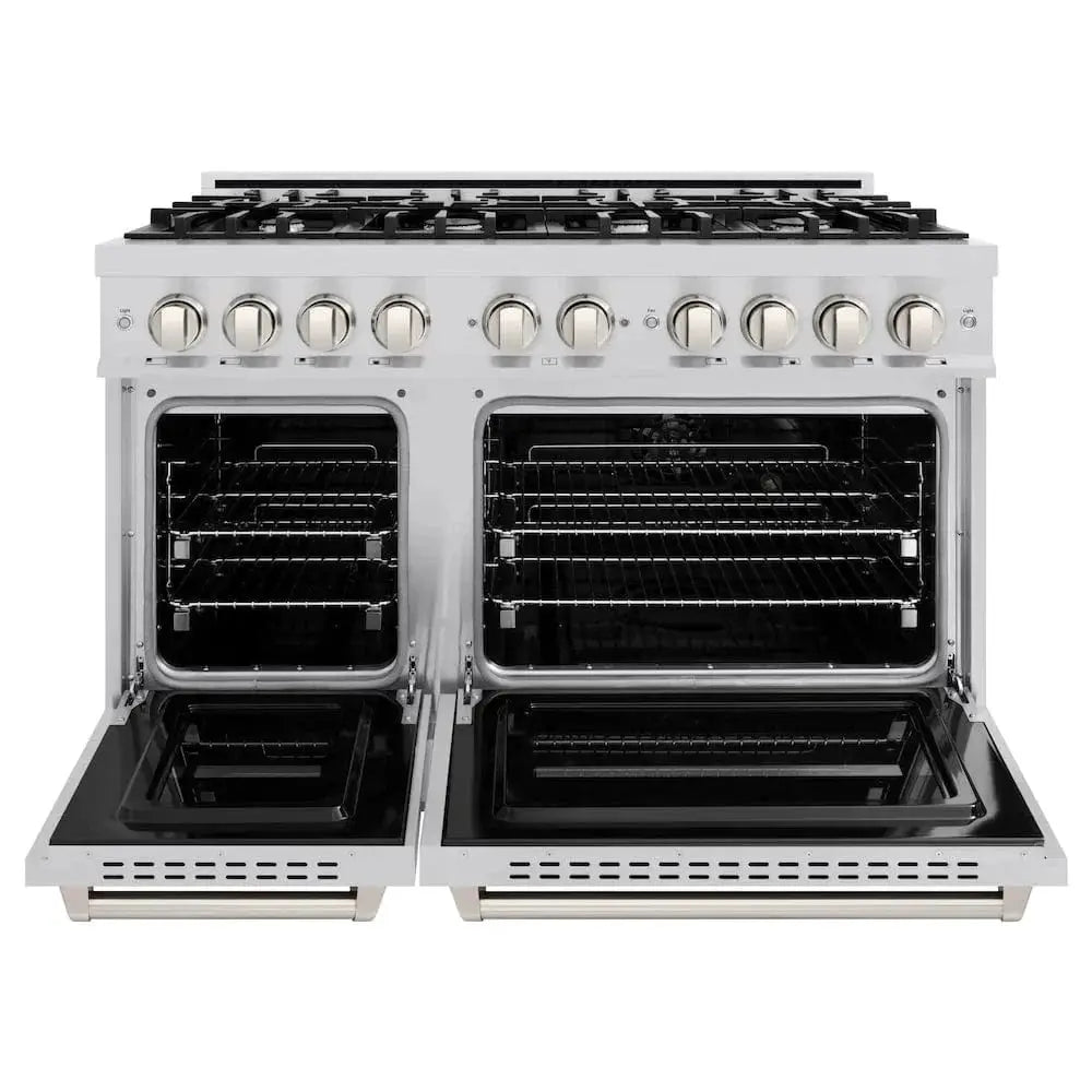 ZLINE 48" Dual Fuel Range, Gas Cooktop, Electric Convection Oven Stainless Steel, CDR48 by Farmhouse Kitchen and Bath