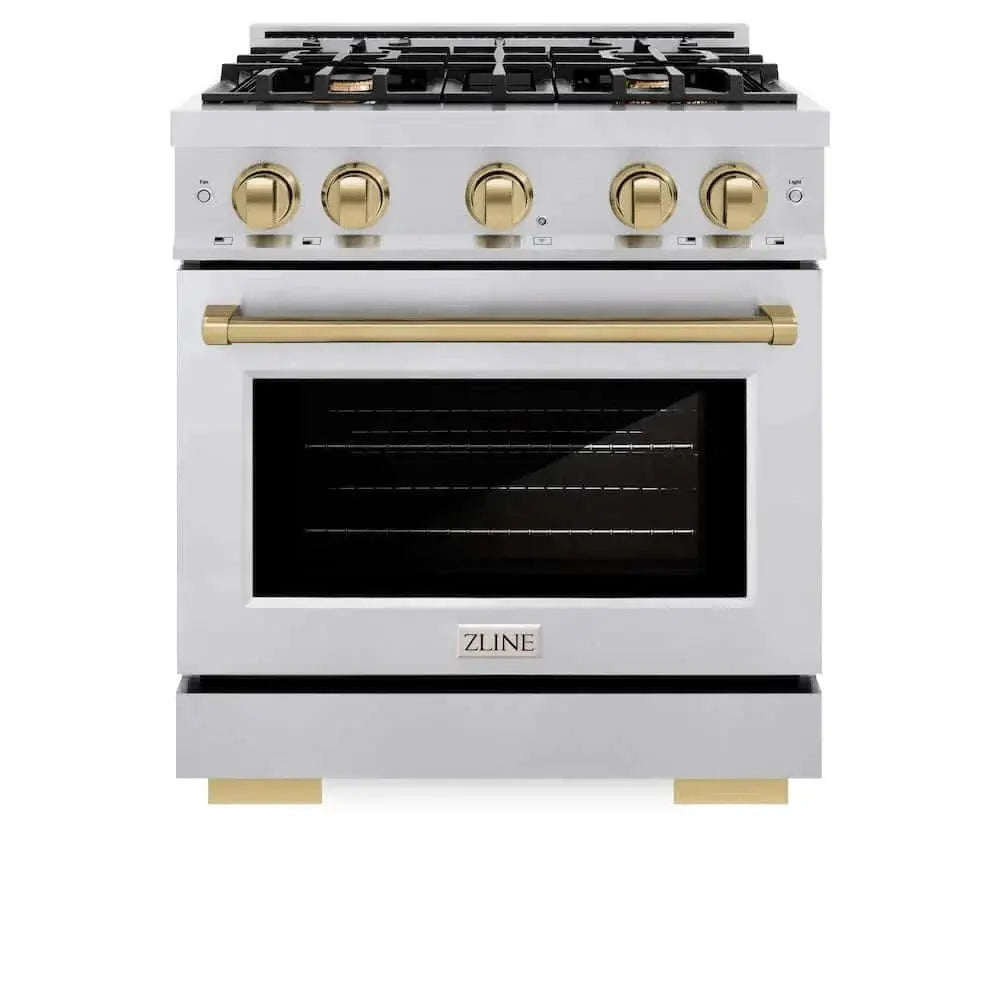ZLINE 30" Select Gas Range Convection Gas Oven Stainless Steel Champagne Bronze HGRZ-30-CB by Farmhouse Kitchen and Bath