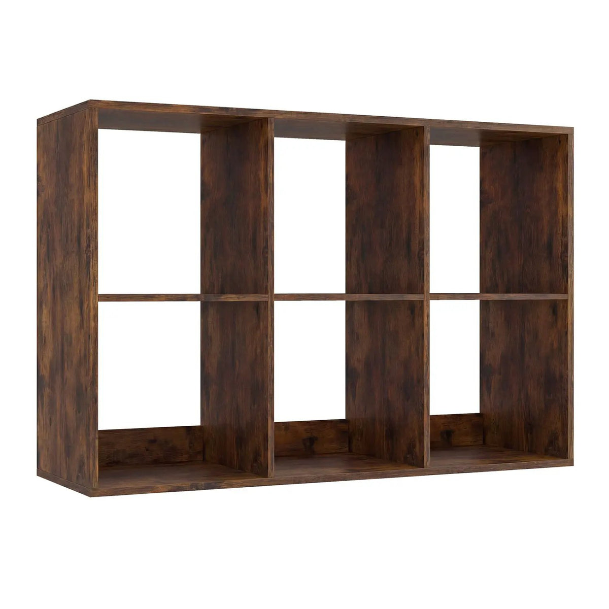 6 Cube Bookshelf with Back Guardrail for Living Room Bedroom, photo 9 of 11