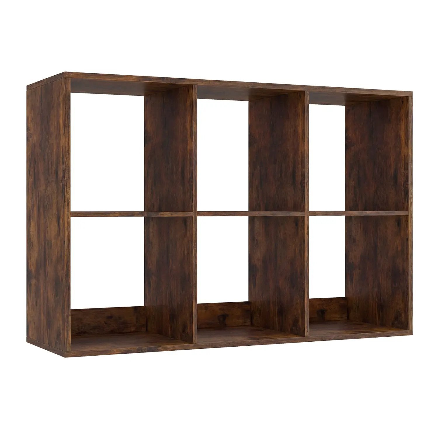 6 Cube Bookshelf with Back Guardrail for Living Room Bedroom by DirectDeals