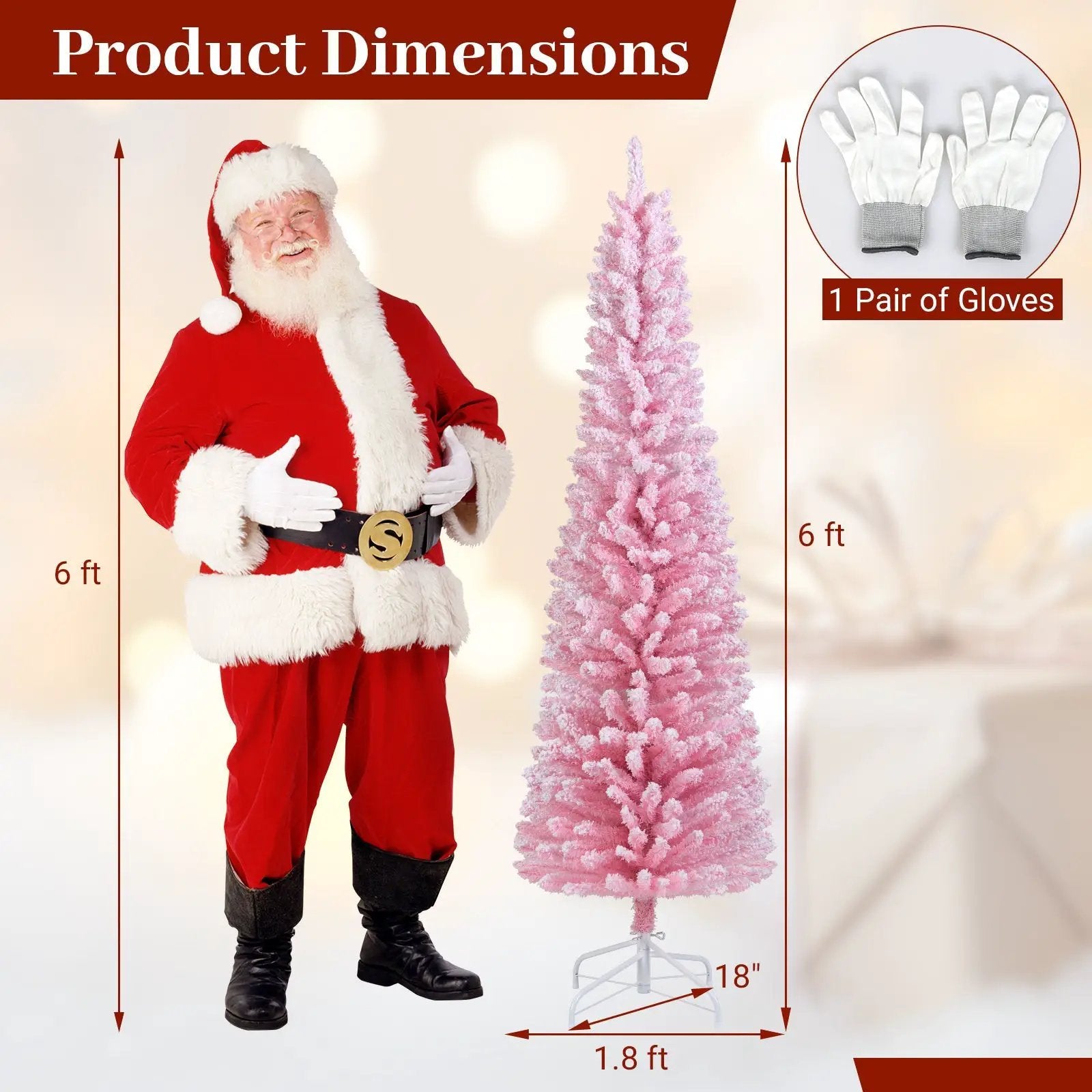 6 FT Artificial Christmas Tree with 460 Branch Tips and Folding Metal Stand by DirectDeals