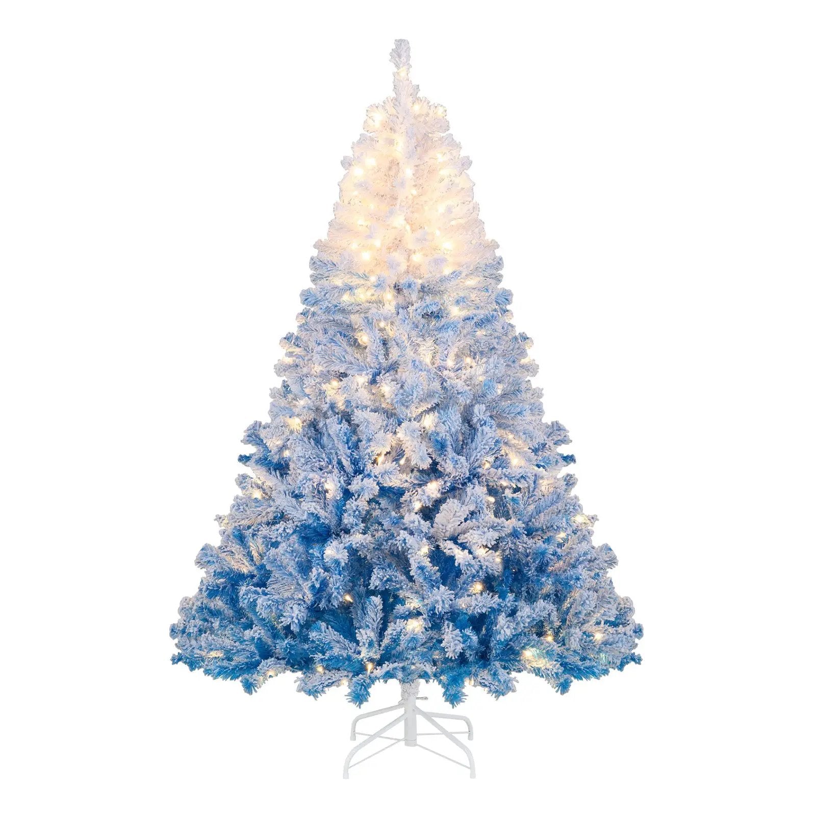 5/6/7/8 FT Artificial Christmas Tree with Warm White LED Lights and 8 Modes by DirectDeals