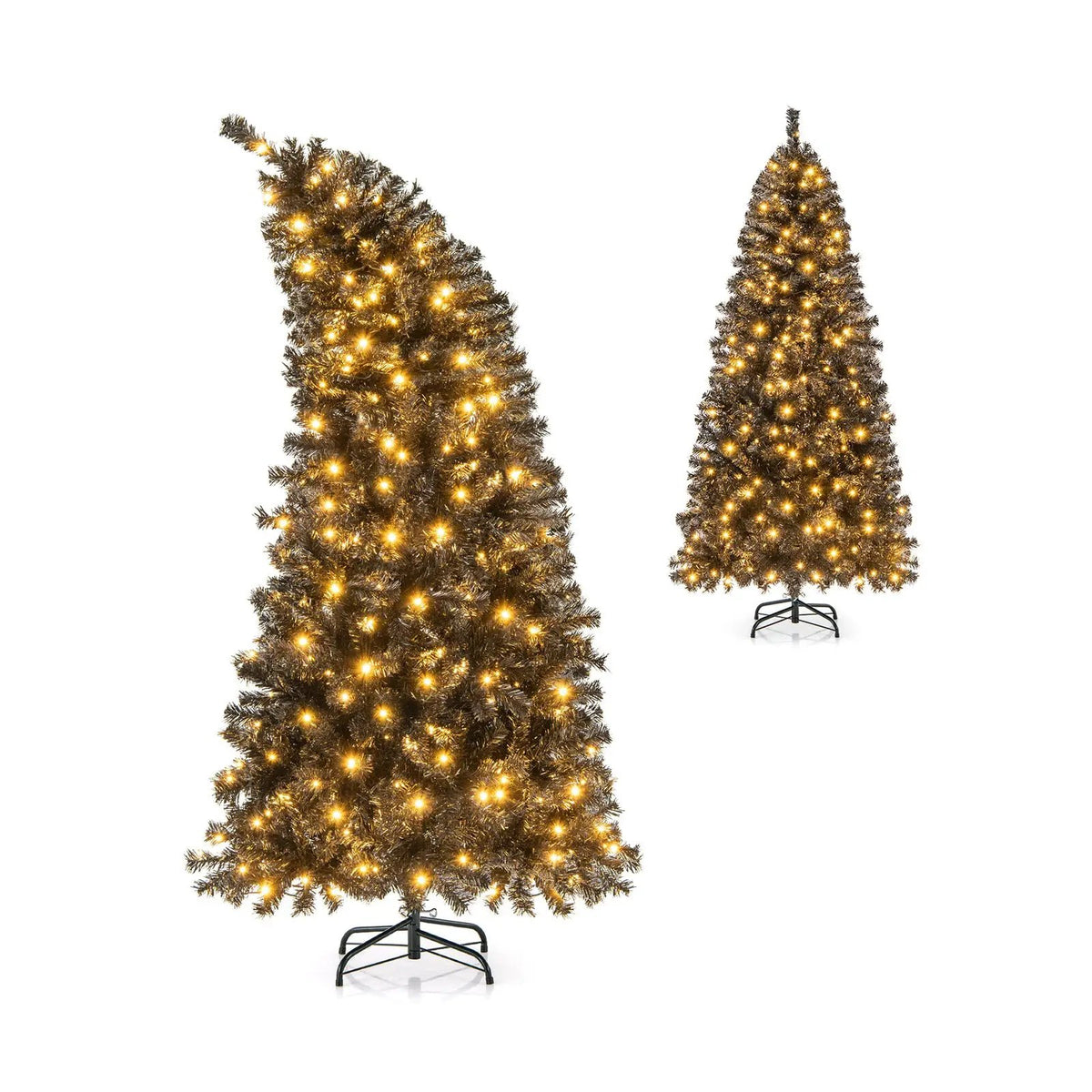6/7 FT Artificial Christmas Tree with Bendable Top Section and Warm Light, photo 9 of 9