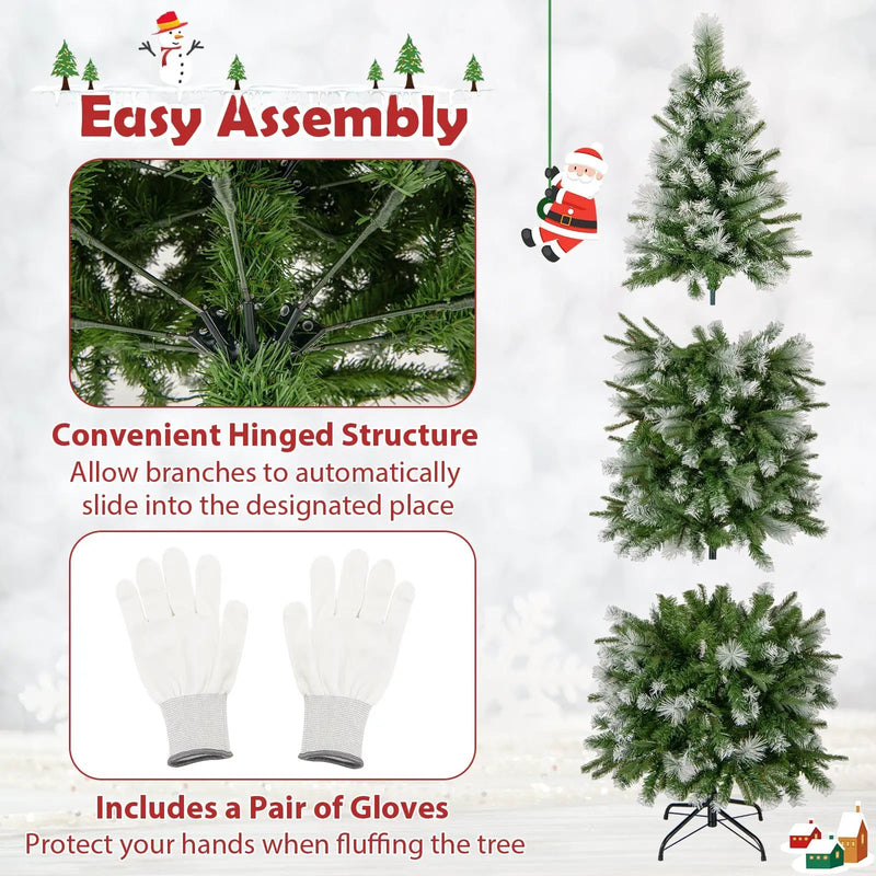 6/7.5/9 FT Artificial Christmas Tree with Warm-White LED Lights by DirectDeals