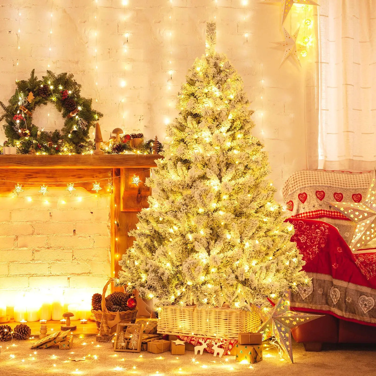 6/7/8 Feet Artificial Xmas Tree 3-Minute Quick Shape
