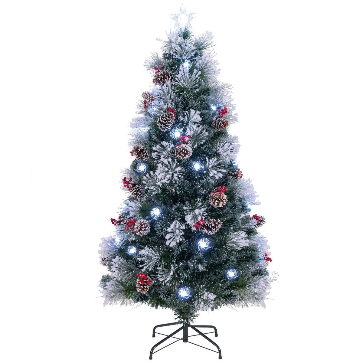 5 FT Flocked Christmas Tree with 8 Lighting Modes, photo 6 of 16