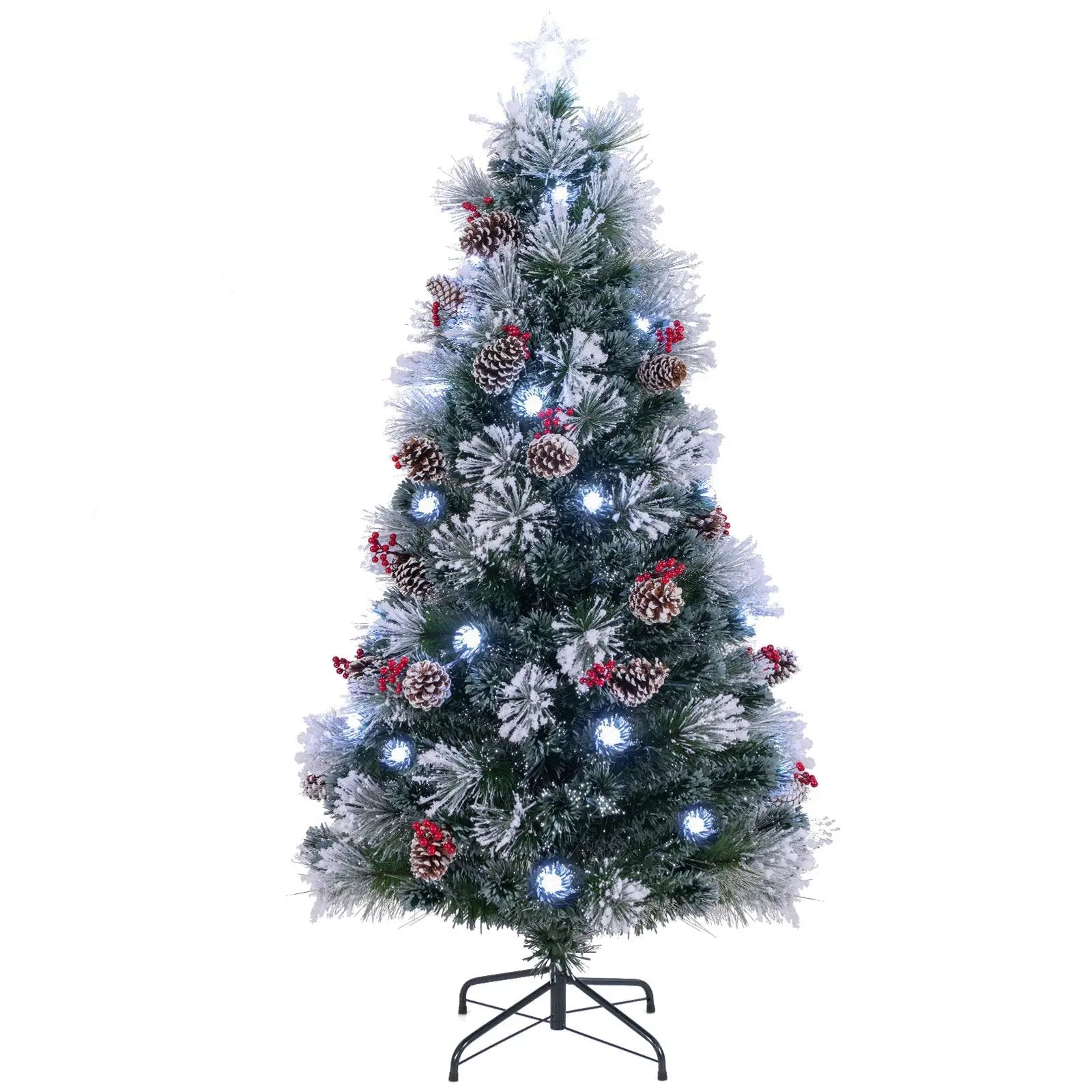 5 FT Flocked Christmas Tree with 8 Lighting Modes by DirectDeals