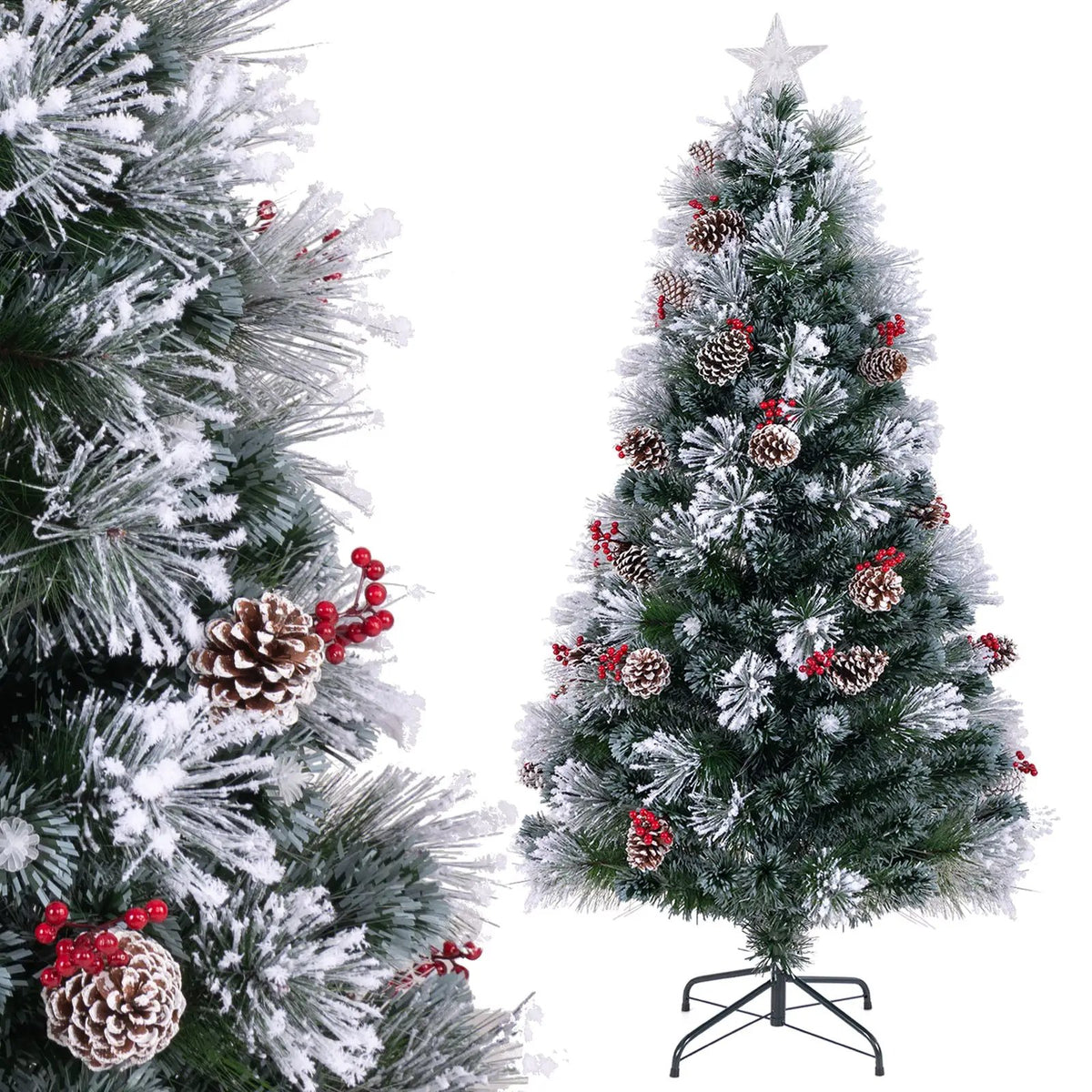 5 FT Flocked Christmas Tree with 8 Lighting Modes, photo 8 of 16
