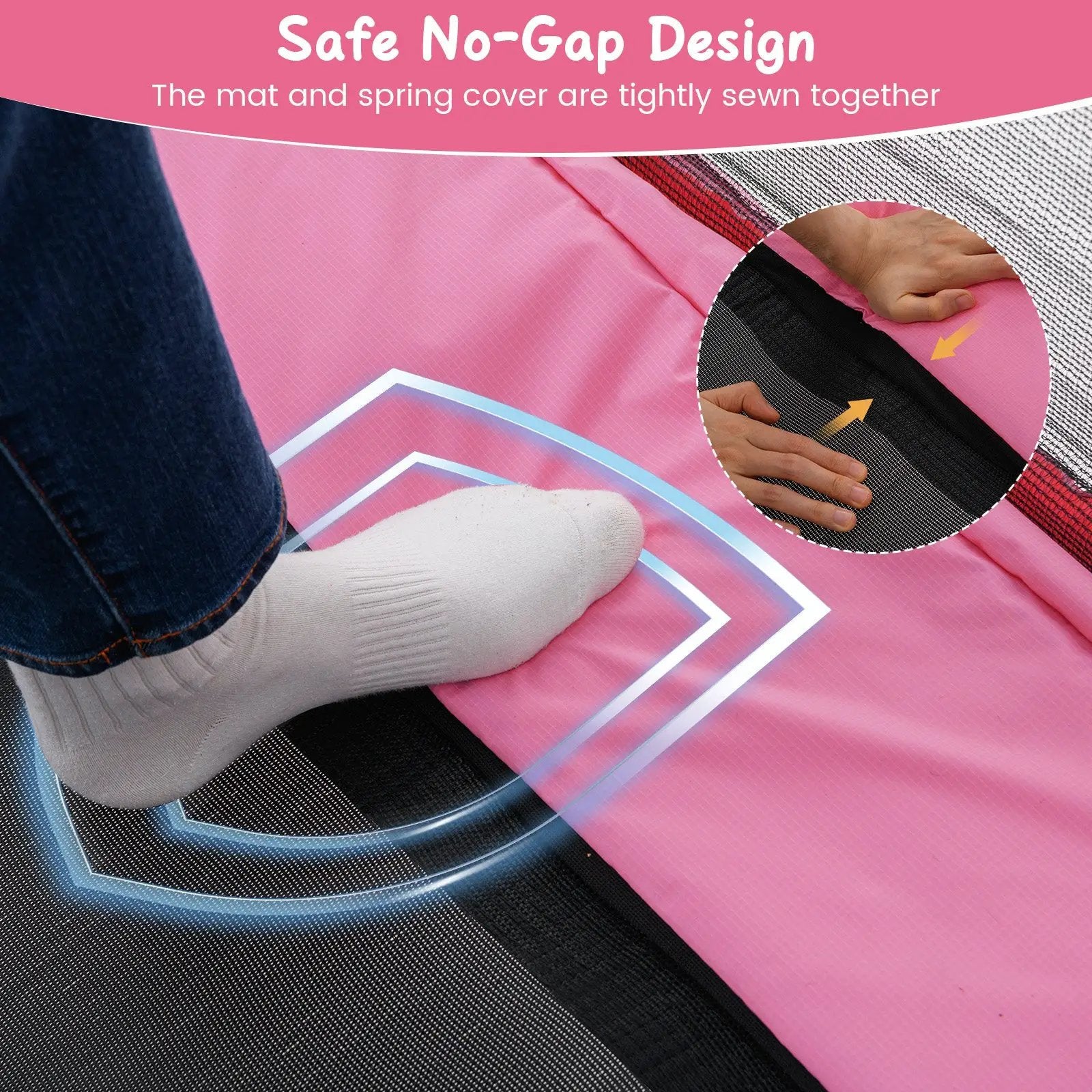 6 FT Kids Trampoline with Swing and Horizontal Bar Small Rectangle Trampoline by DirectDeals