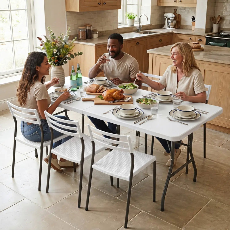 6 FT Fold-in-Half Camping Table with Carrying Handle by DirectDeals