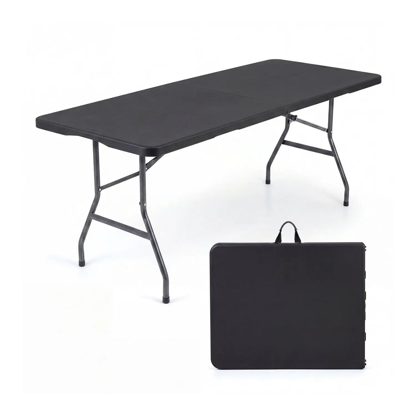 6 FT Fold-in-Half Camping Table with Rattan Texture by DirectDeals