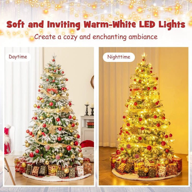 6/7.5/9 FT Pre-Lit Artificial Christmas Tree with 765/1135/1871 Tips and 280/470/690 Warm-White LED Lights by DirectDeals