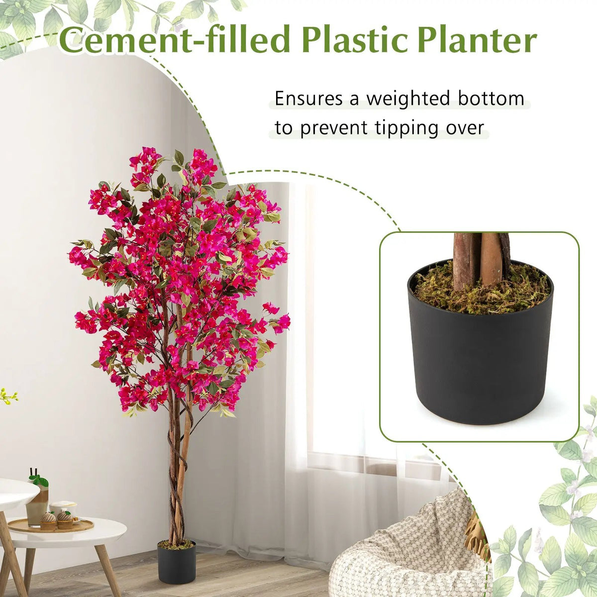 6 Feet Artificial Bougainvillea Tree with 910 Flowers, photo 3 of 13