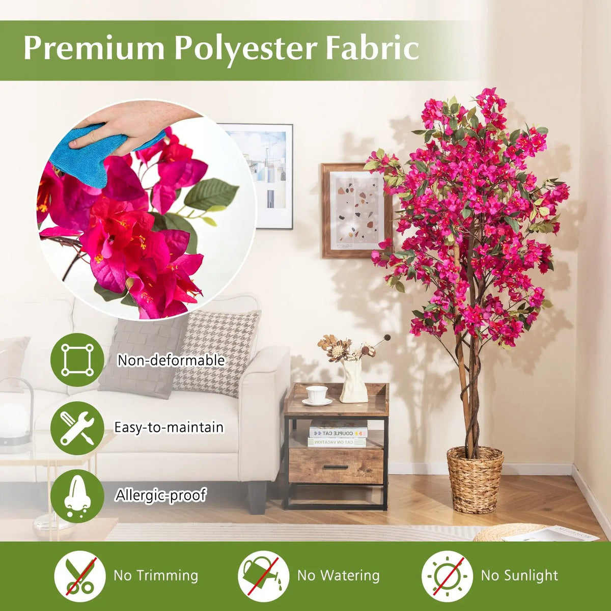 6 Feet Artificial Bougainvillea Tree with 910 Flowers, photo 5 of 13
