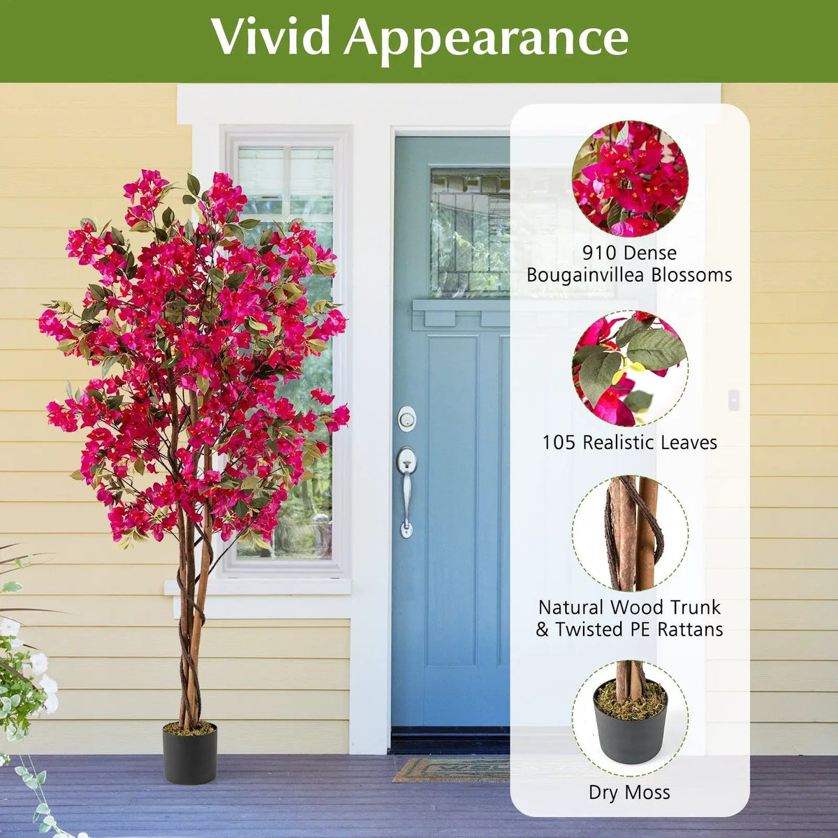 6 Feet Artificial Bougainvillea Tree with 910 Flowers, photo 8 of 13