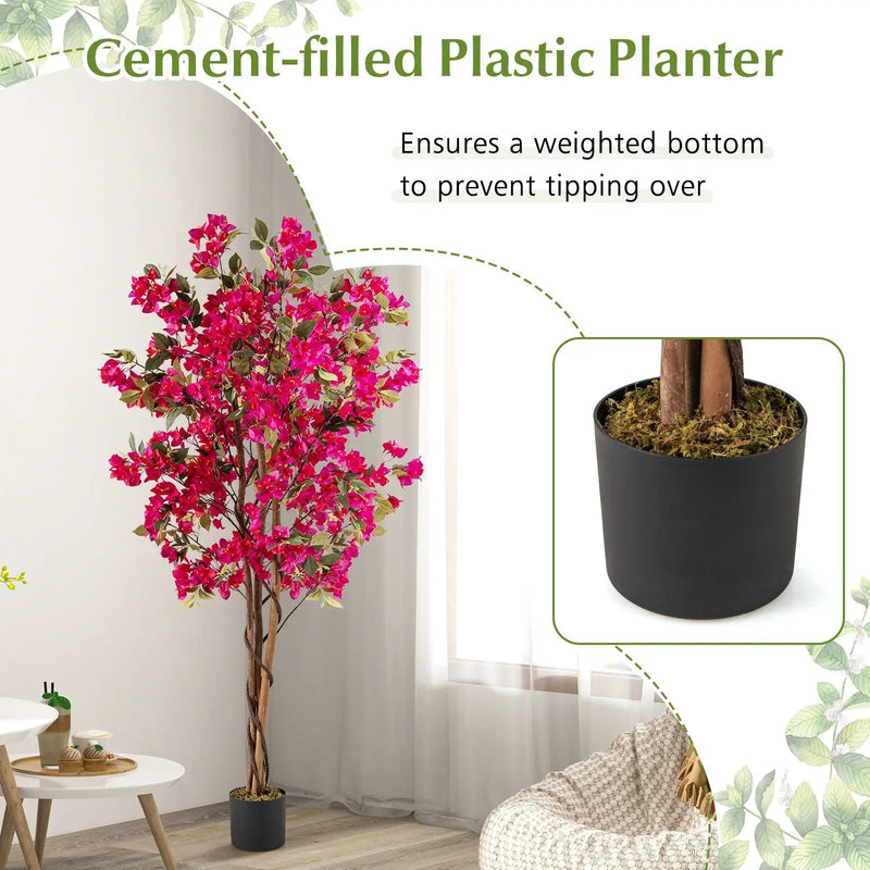 6 Feet Artificial Bougainvillea Tree with 910 Flowers by DirectDeals