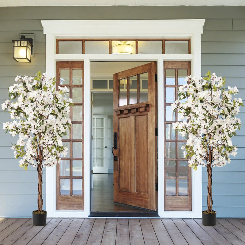 6 Feet Artificial Bougainvillea Tree with 910 White Flowers by DirectDeals