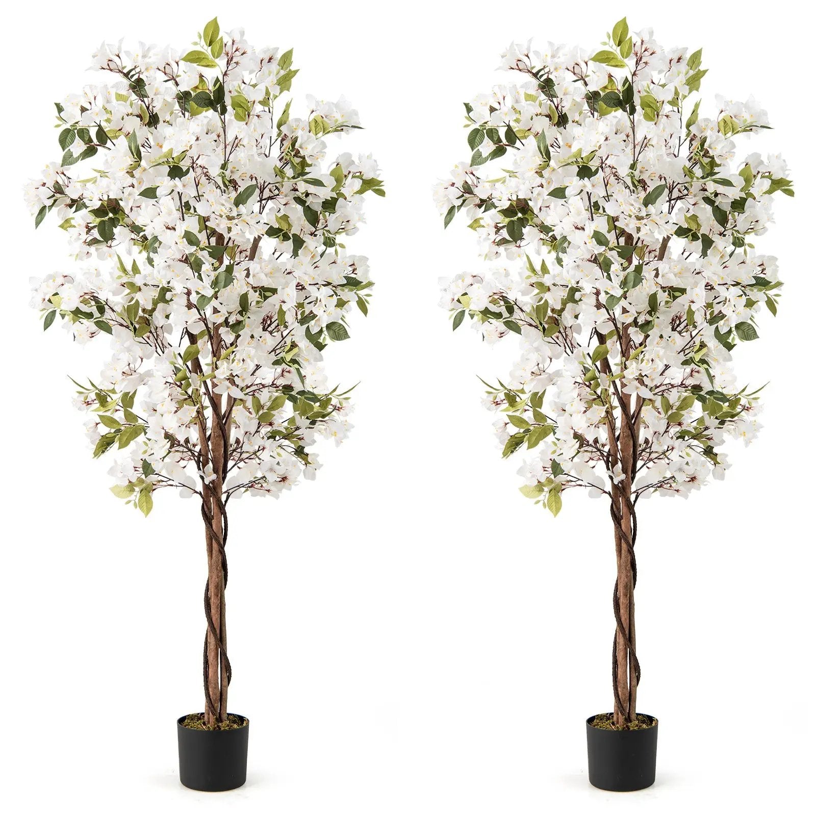 6 Feet Artificial Bougainvillea Tree with 910 White Flowers by DirectDeals