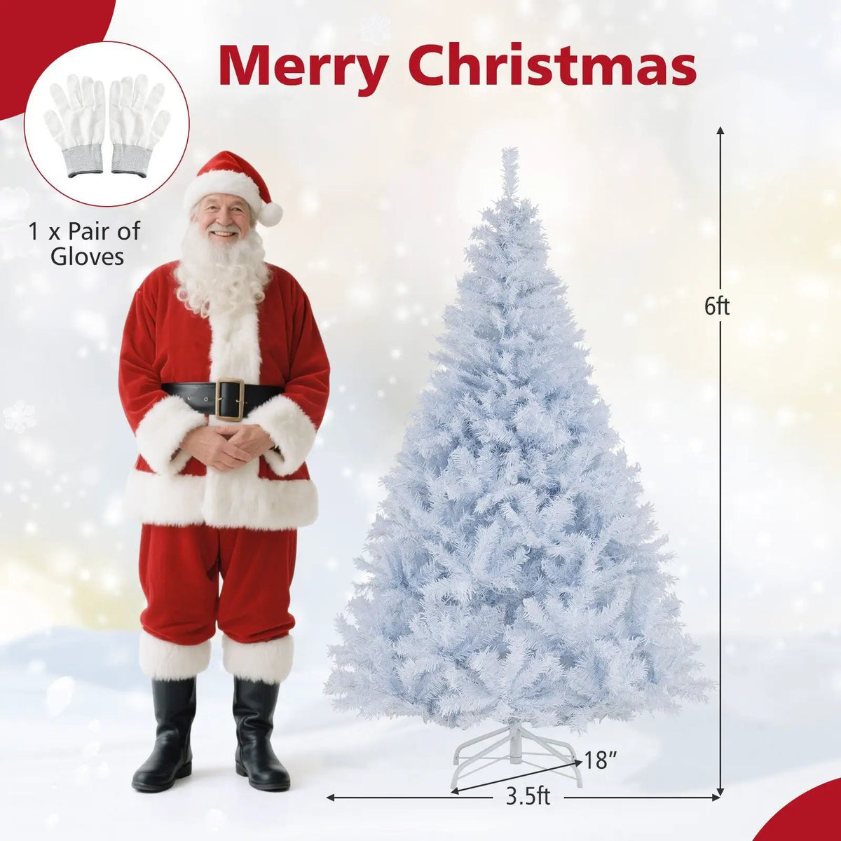 6 Ft Pre-Lit Artificial Christmas Tree with 11 Light Modes, photo 5 of 16