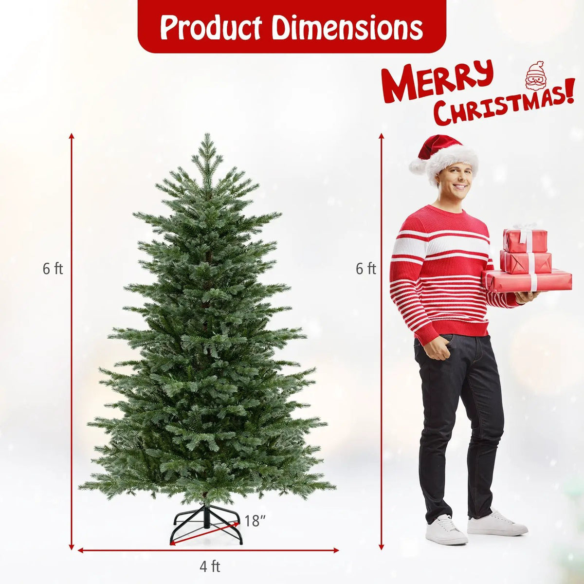 5/6/7 Feet Artificial Christmas Tree with 1426/2116/3156 Lush PVC and 200/300/400 Warm White LED Lights, photo 2 of 24