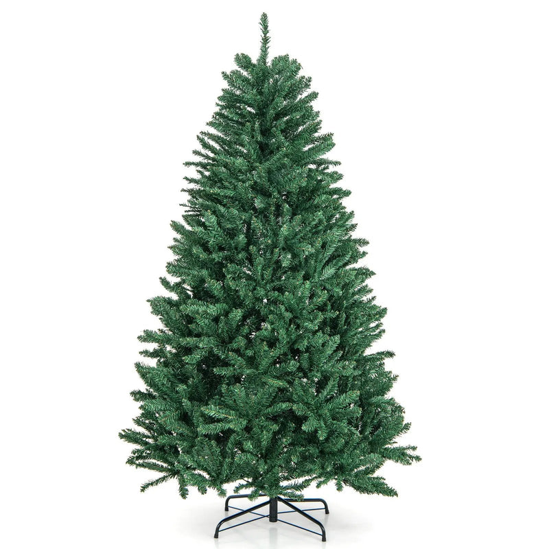6 Feet Hinged Artificial Christmas Tree with Solid Metal Stand by DirectDeals