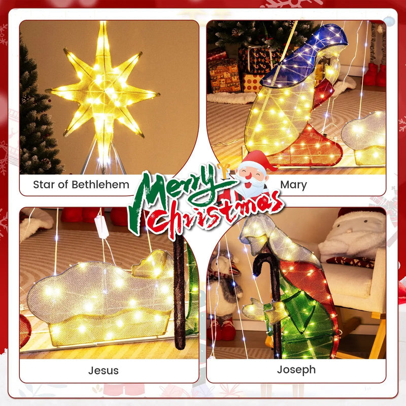 6 Feet Lighted Nativity Scene with 240 LED Lights by DirectDeals