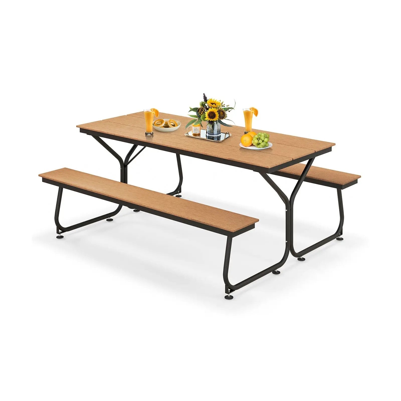 6 Feet Outdoor Picnic Table Bench Set for 6-8 People by DirectDeals