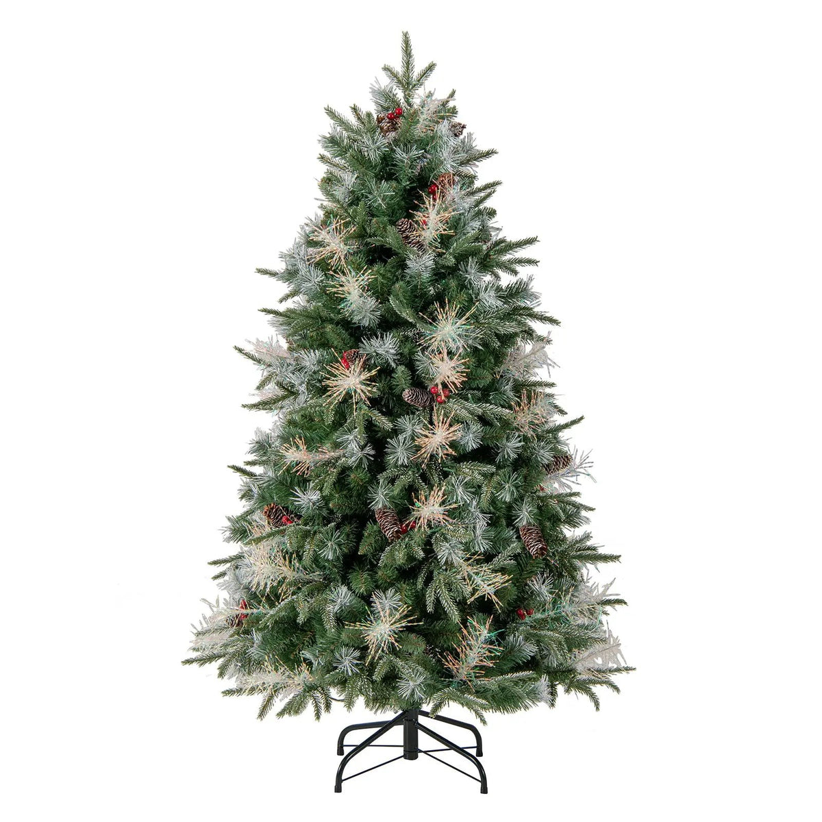 5 Feet Pre-Lit Artificial Christmas Tree with 8 Modes LED Lights with Berries, photo 13 of 24