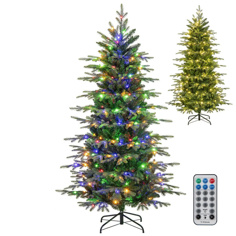 7.5 Feet Pre-Lit Artificial Christmas Tree with Warm White LED Lights by DirectDeals